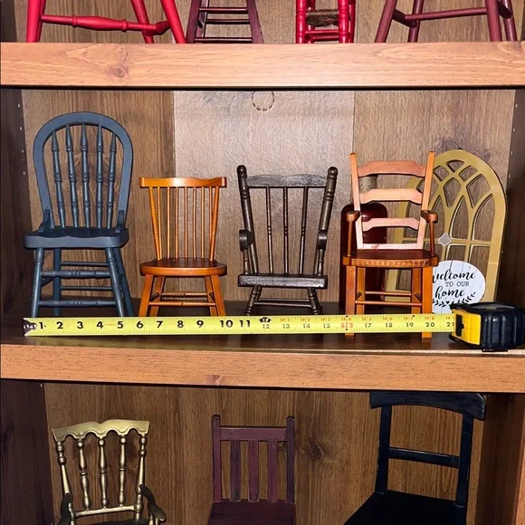 2 Miniature Wooden Chair Set - Multicolor - Picture 6 of 6